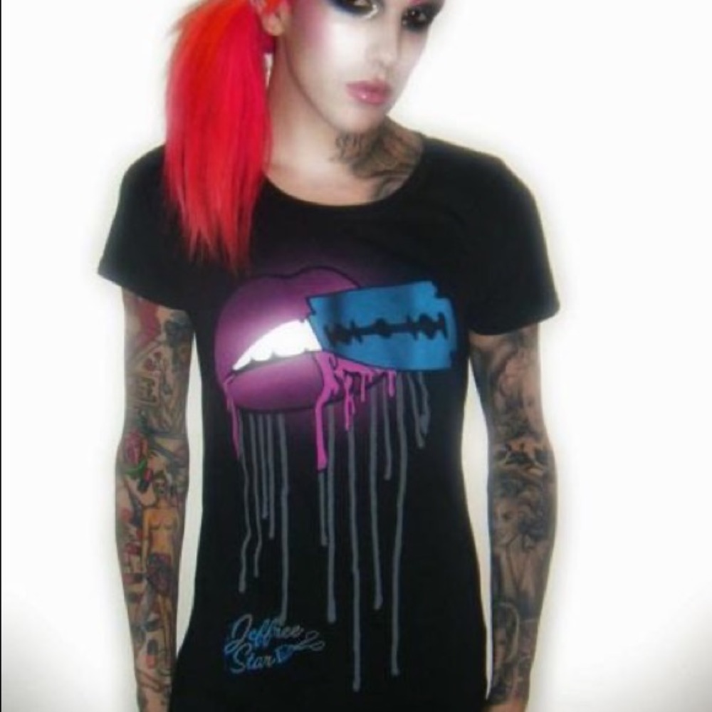 Jeffree Star shirt. ISO ISO ISO. Tags: Brokencyde, Dot Dot curve, Scene, Emo